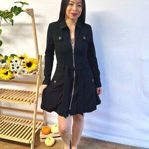 Black Long Jacket with Belt